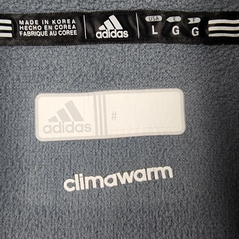 Wisconsin Badgers Jacket Mens Large Gray NCAA Adidas ClimaWarm Fleece Hooded